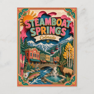 PopCut States Steamboat Springs Colorado Papieren Briefkaart