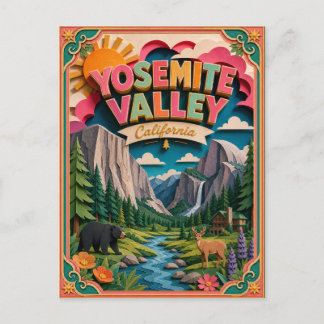 PopCut States Yosemite Valley Californië Papier Ku Briefkaart
