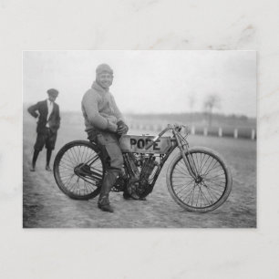 Pope Motorcycle Racer, 1915 Briefkaart
