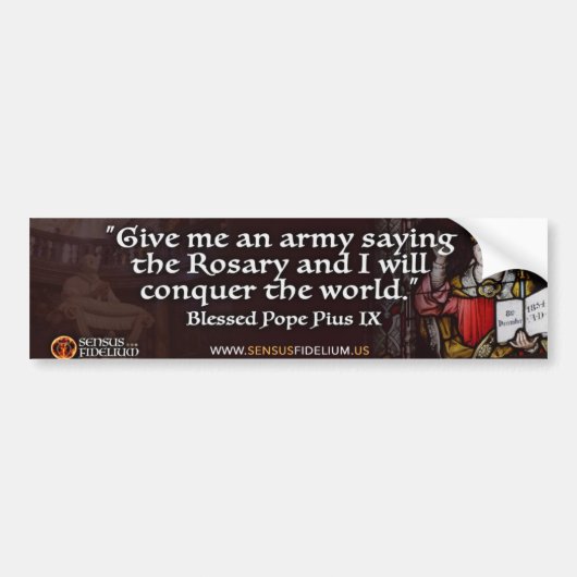 Pope Pius IX Rosary Bumper Sticker (Voorkant)