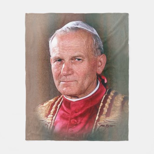 Pope Saint John Paul II Fleece Deken (Voorkant)