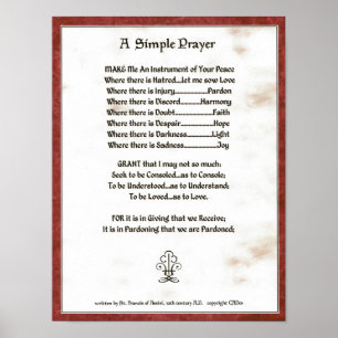 POPE=ST. FRANCIS=EEN EENVOUDIGE PRAYER VOOR VREDES POSTER