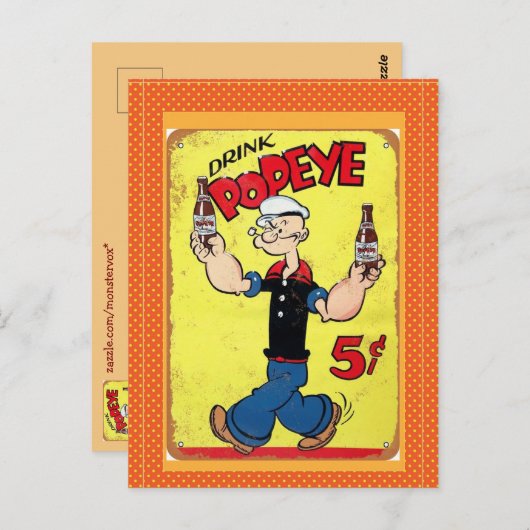 Popeye-Briefkaart Briefkaart (Voorkant / Achterkant)