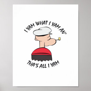 Popeye I Yam Wat ik Yam Classic Poster