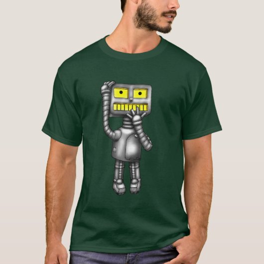 PopFuzz le T-shirt inquiété par robot (Devant)