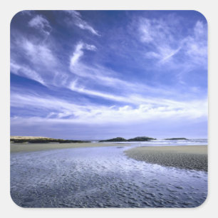 POPHAM BEACH STATE PARK, MAINE. VS. Cirrus Vierkante Sticker