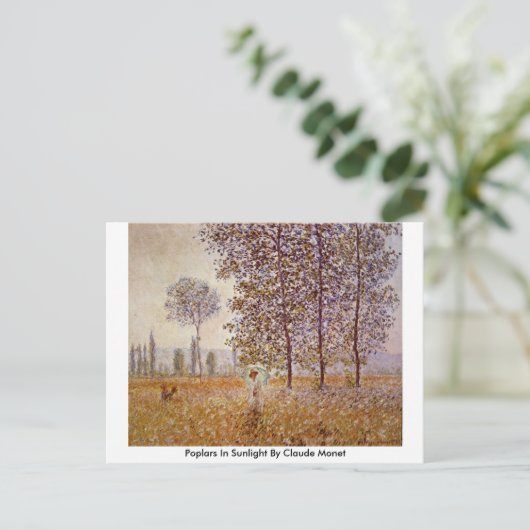 Poplars in Sunlight door Claude Monet Briefkaart (Staand voorkant)