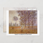 Poplars in Sunlight door Claude Monet Briefkaart (Voorkant / Achterkant)