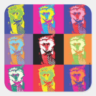 Pop'n'Roll met Mister President! Vierkante Sticker