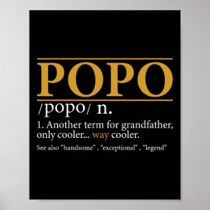 Popo Definitie Vaders Dag Gift Opa Gift Poster