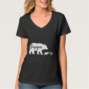 Poppa Beer Autism Awareness Support Family Au T-shirt