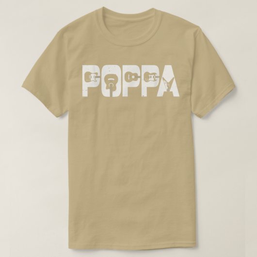 Poppa Guitar Fathers Day Mu T-shirt (Design voorkant)