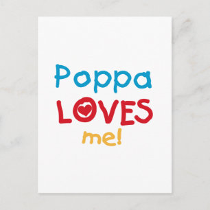 Poppa Loves Me T-shirts en geschenken Briefkaart