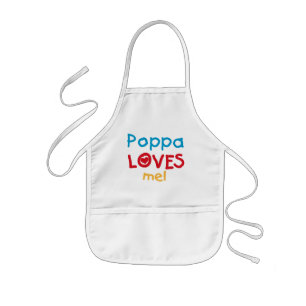Poppa Loves Me T-shirts en geschenken Kinder Schort