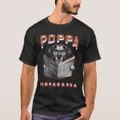 Poppa Propaganda Nieuws Media Dog Reading Krant T-shirt (Voorkant)