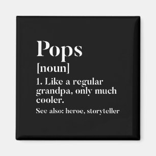 Poppen Definition Funny Grandpa Grandfather Novelt Magneet