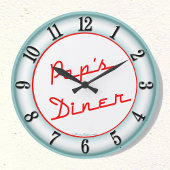 Poppen Diner Retro Kitchen wandklok Grote Klok