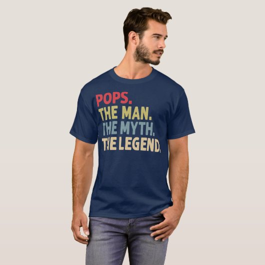 POPPEN HET MAN DE MYTH DE LEGEND Vaderdag T-shirt (Voorkant volledig)