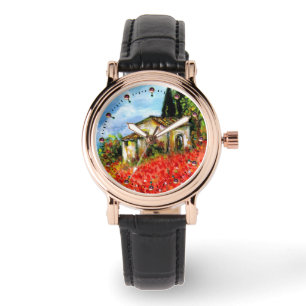 POPPEN IN TUSCANY LANDSCAPE HORLOGE