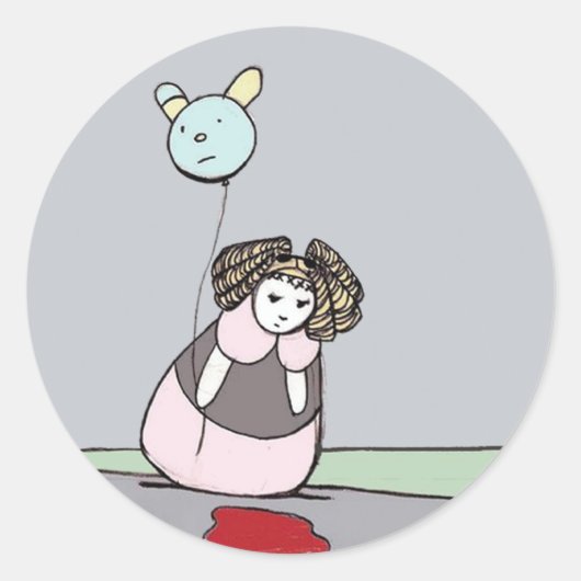 Poppen komen tot leven: Mystery Puddle Ronde Sticker (Voorkant)