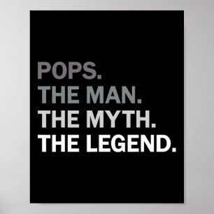 Poppen Man Myth Legend Opa Vaders Dag Verjaardag Poster