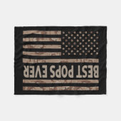 Poppen Ooit Amerikaanse Vlaggengrappige Opa Father Fleece Deken (Voorkant (Horizontaal))
