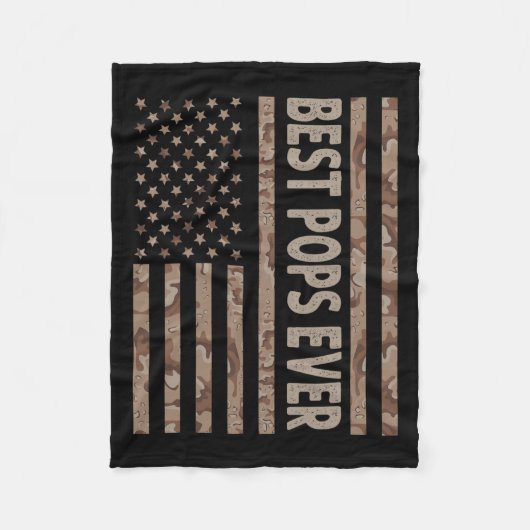 Poppen Ooit Amerikaanse Vlaggengrappige Opa Father Fleece Deken (Voorkant)