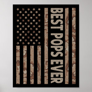 Poppen Ooit Amerikaanse Vlaggengrappige Opa Father Poster