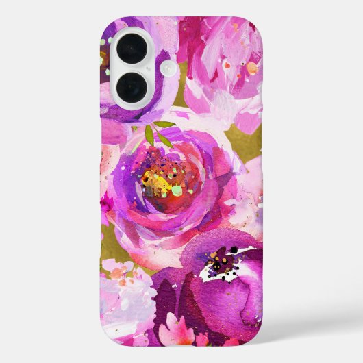 Poppen van roze Paars goudkleurige bloemetjes Case-Mate iPhone Case (Achterkant)