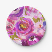 Poppen van roze Paars goudkleurige bloemetjes Papieren Bordje (Voorkant)