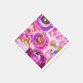 Poppen van roze Paars goudkleurige bloemetjes Servetten (Hoek)