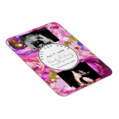 Poppen van Roze & Paarse Levendige Bloemen Save th Magneet (Rechterzijde)