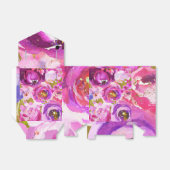 Poppen van Roze & Paarse Vibrant Bloemen Huwelijk Bedankdoosjes (Uitgevouwen)