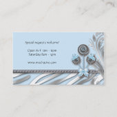 Poppen Visitekaartje Bakery Silver Blue Zebra (Achterkant)