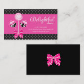 Poppen Visitekaartje Bakkerij Zebra Retro Black (Voorkant / Achterkant)