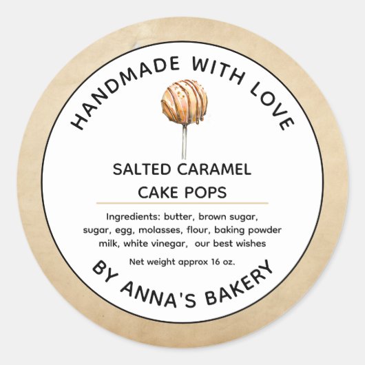 Poppen voor bakkerswaren voor kleine bedrijven ronde sticker (Voorkant)