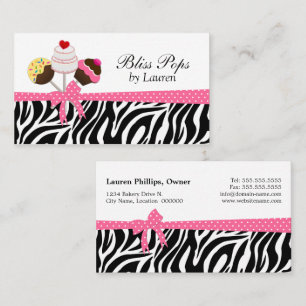 Poppen Zebra Stripes Ribbon Bakery Visitekaartje
