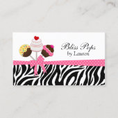 Poppen Zebra Stripes Ribbon Bakery Visitekaartje (Voorkant)