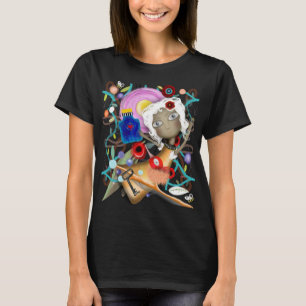 Poppenhuis blad botanische fles sleutel t-shirt