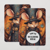 Popperwaddle Dank u Steampunk dier Custom Bedankkaart (Voorkant / Achterkant)