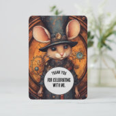 Popperwaddle Dank u Steampunk dier Custom Bedankkaart (Staand voorkant)