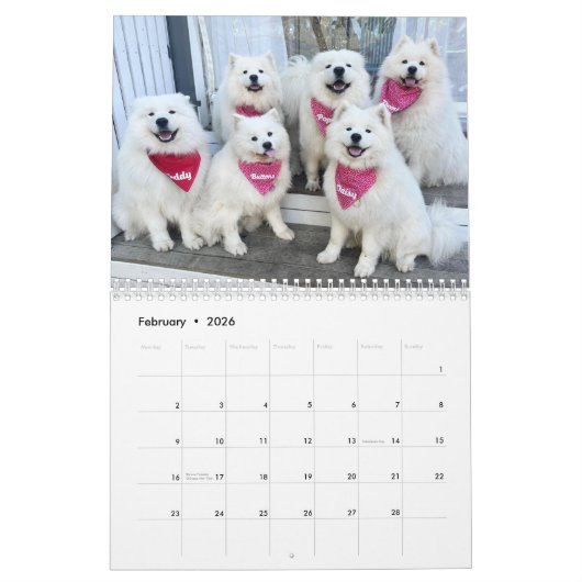 Poppet et Wolfpack 2 pages Calendrier (Feb 2026)