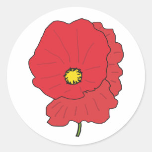 Poppie Ronde Sticker