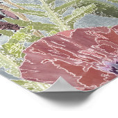 Poppie roze florale  achtergrond stylis poster (Hoek)