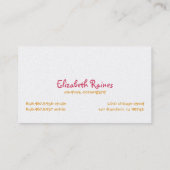 Poppie roze Visitekaartjes (Achterkant)