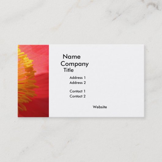 Poppie Visitekaartje (Voorkant)