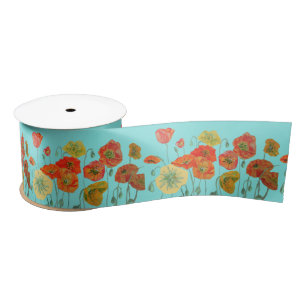 Poppie Waterverf Oranje Red Aqua  floreel Lint