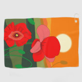 Poppie weide bij zonsondergang golfhanddoek (Horizontaal)