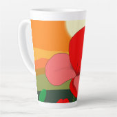 Poppie weide bij zonsondergang latte mok (Linkerhoek)