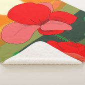 Poppie weide bij zonsondergang sherpa deken (3/4)